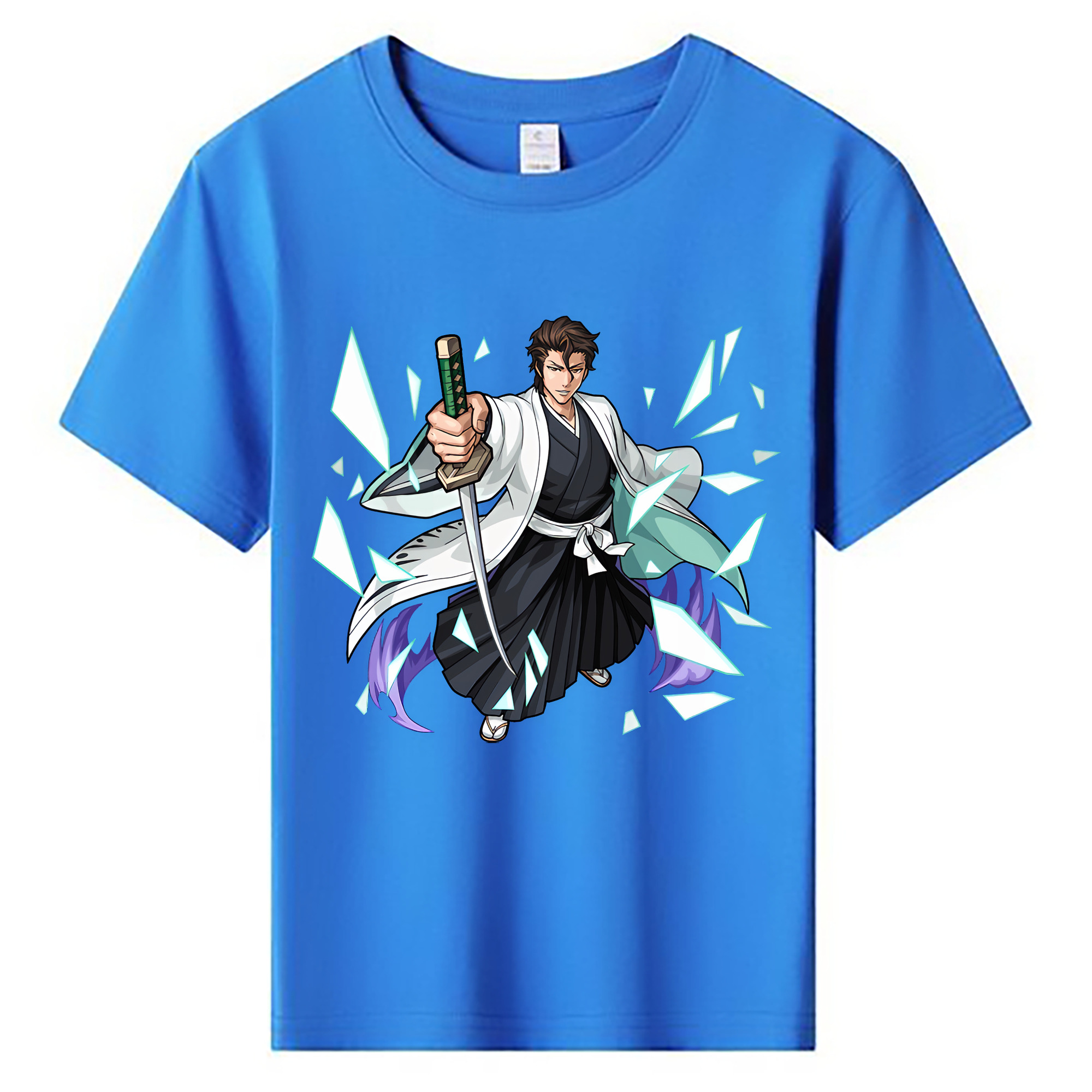 （画像用） ブリーチ 藍染 惣右介（あいぜん そうすけ） BLEACH Aizen Sousuke 綿100％キッズTシャツ（フロントプリント）